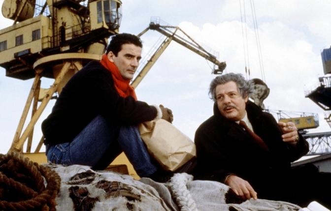 Insieme a Marcello Mastroianni sul set di "Che Ora è"